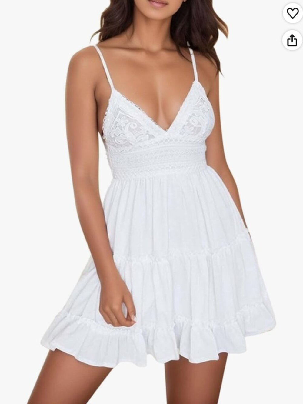White Backless A-Line Mini Dress | Summer Evening Sundress